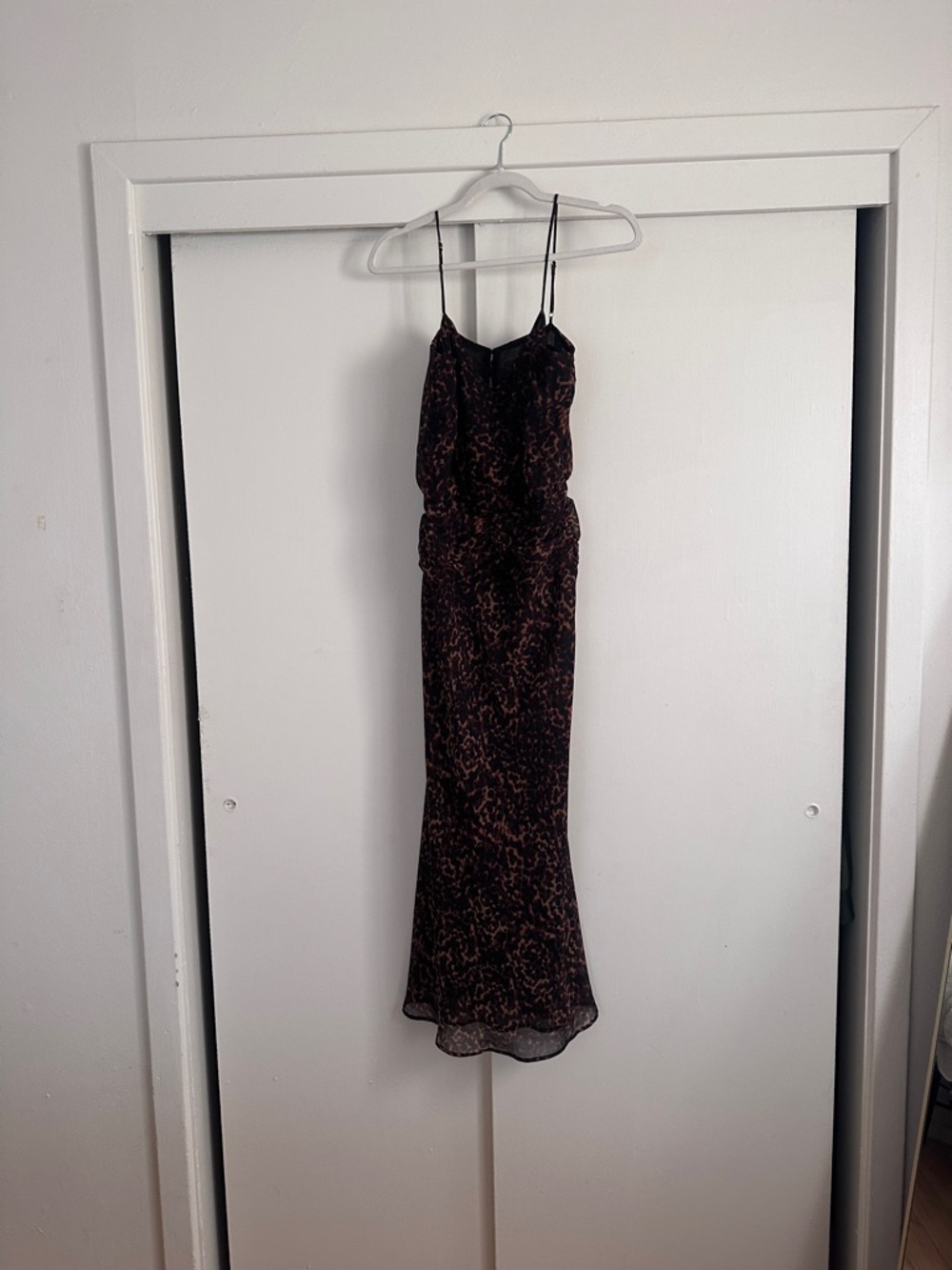 Zara Brown & Black Printed Midi Dress